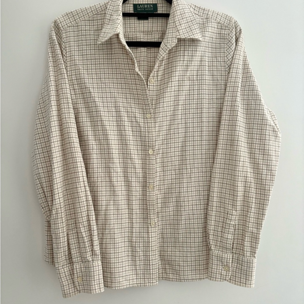 Ralph Lauren Cotton Plaid Flannel Button Down Shirt